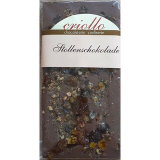 Handgesch�pfte Vollmich Stollenschokolade 100g